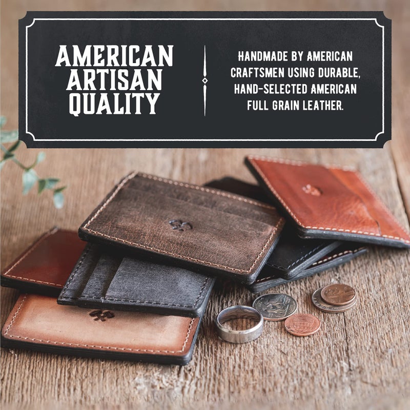 Main Street Forge Menâ€™s Slim Leather Wallet â€“ Minimalist Front Pocket Wallet for Men, Full-Grain Leather, Made in USA - Image 2
